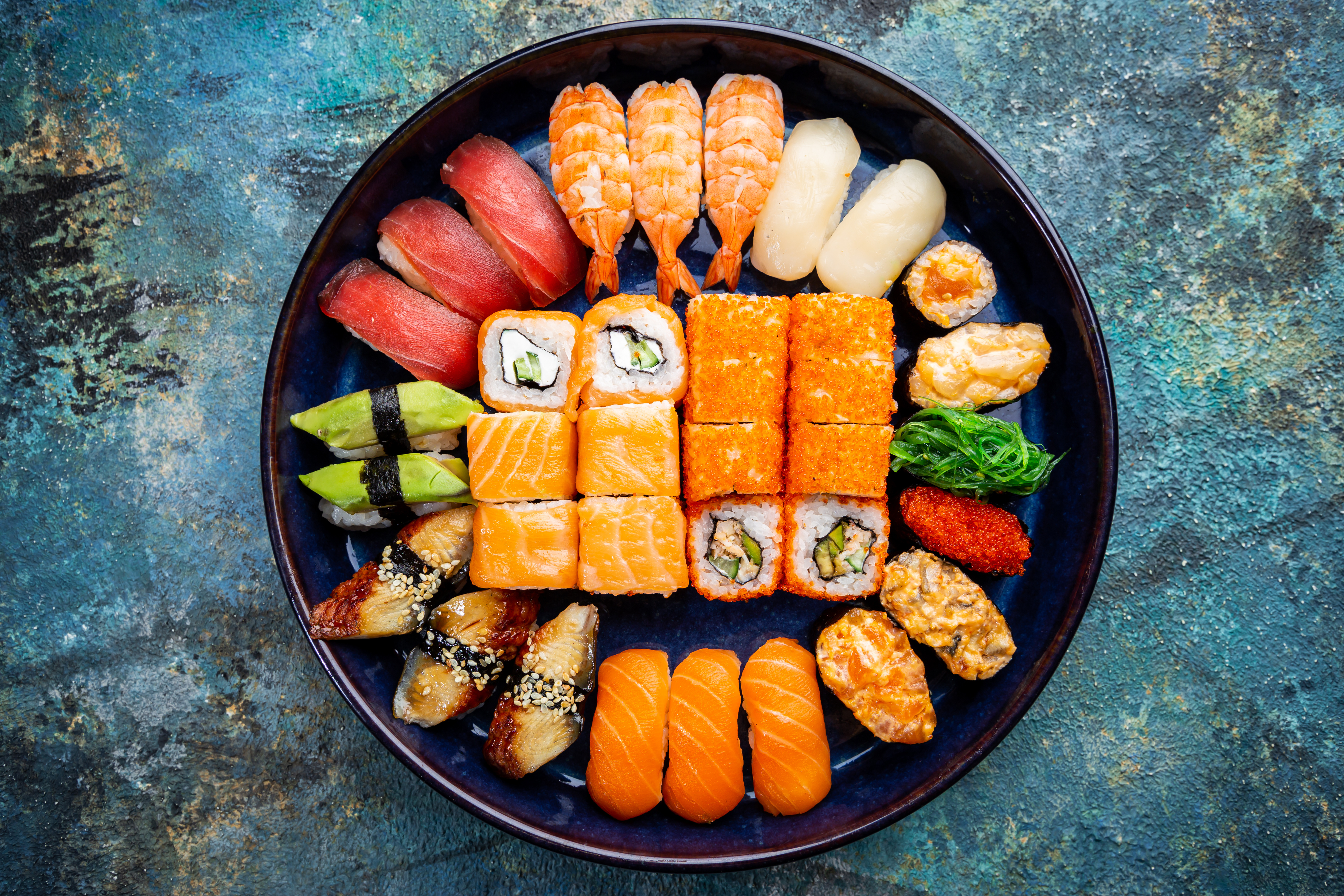 Variety of sushi