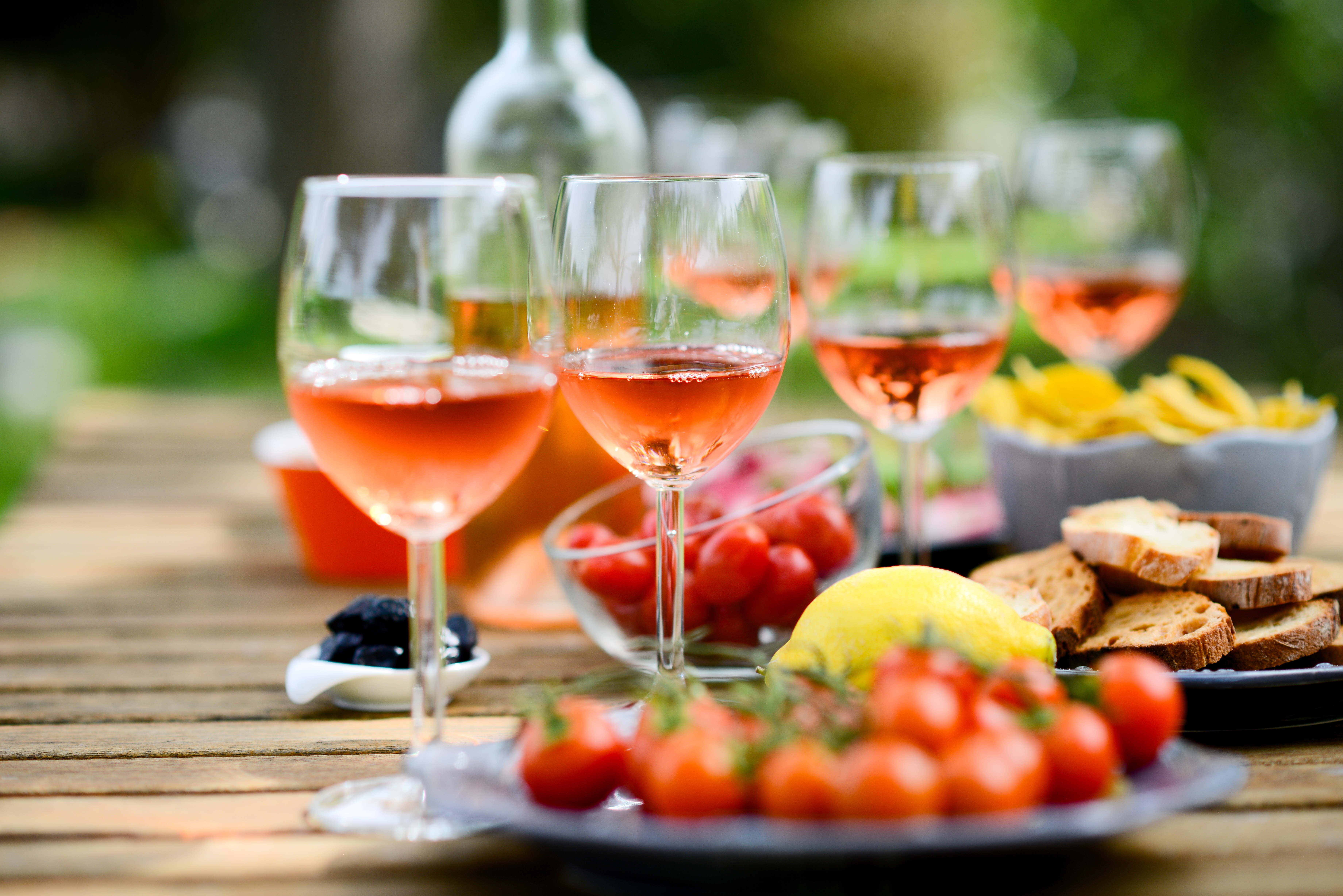 A wine pairing with refreshing food.